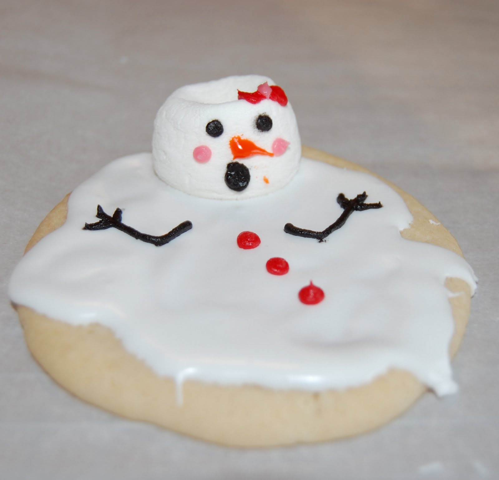 Snowman Christmas Cookies
 Melted snowman cookies