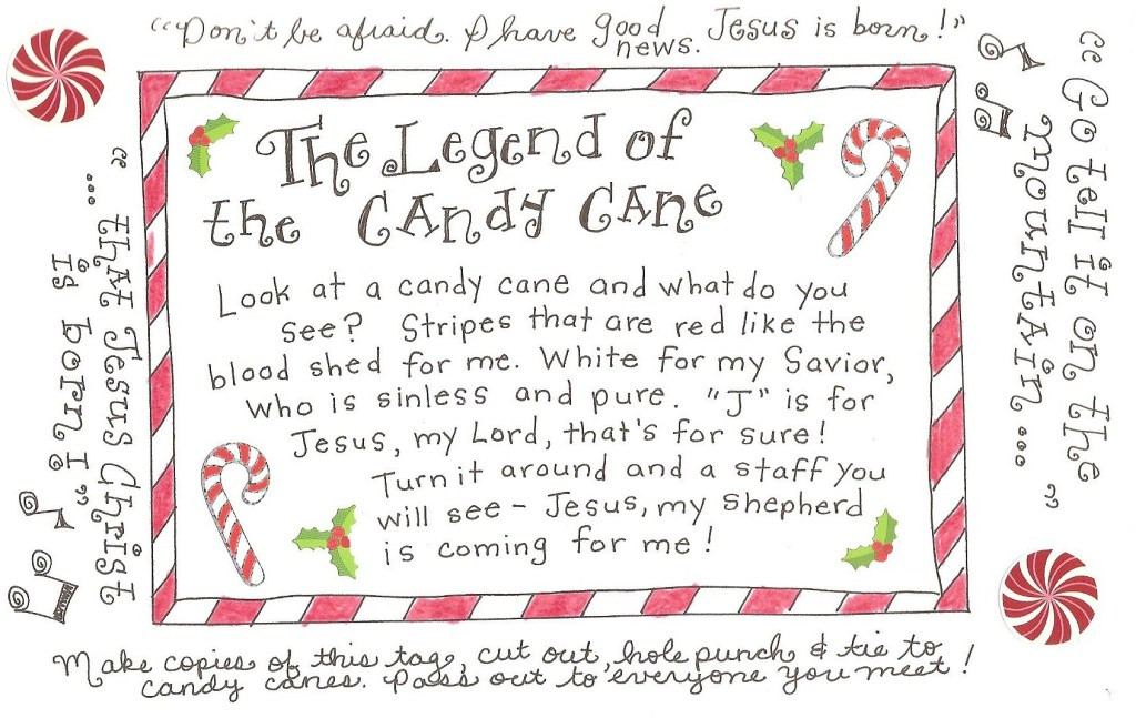 Story Of The Candy Cane At Christmas
 The Legend of the Candy Cane FREE Printable Tag Happy