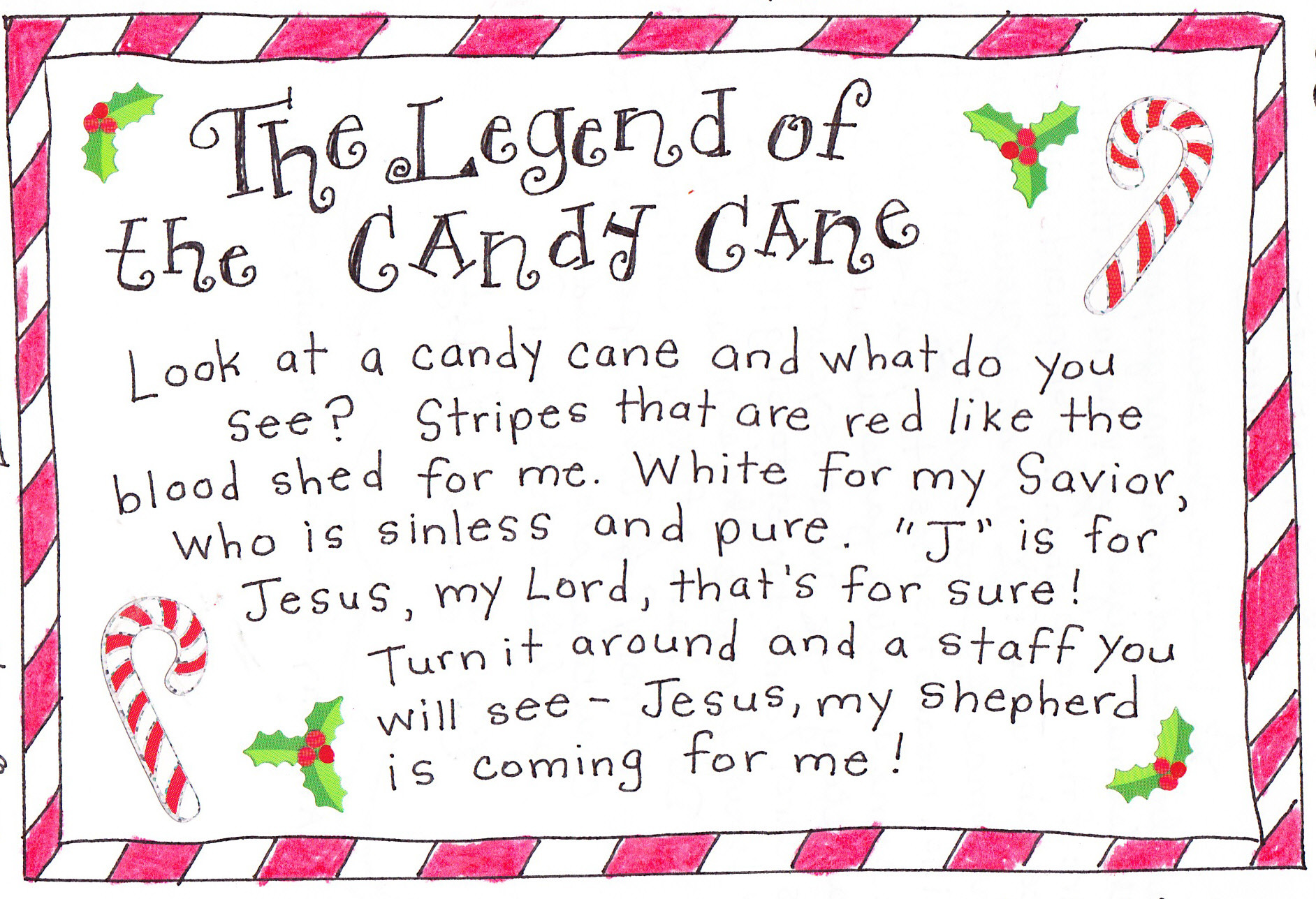Story Of The Candy Cane At Christmas
 The Legend of the Candy Cane FREE Printable Happy