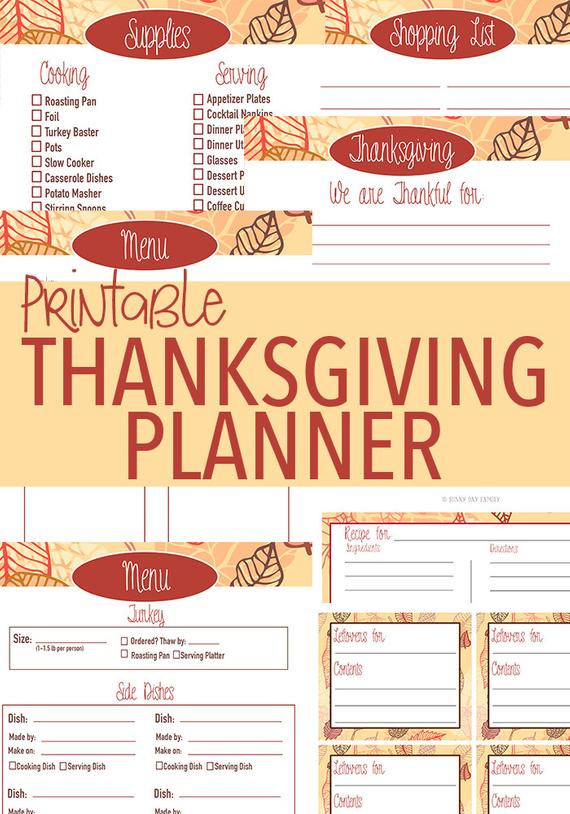 Thanksgiving Dinner List
 Printable Thanksgiving Planner Thanksgiving Dinner