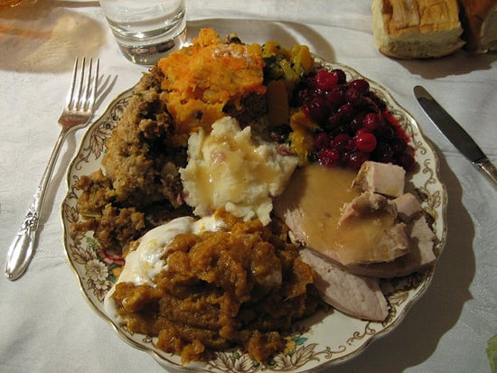 Thanksgiving Dinner Plate
 Example of Healthy Thanksgiving Plate