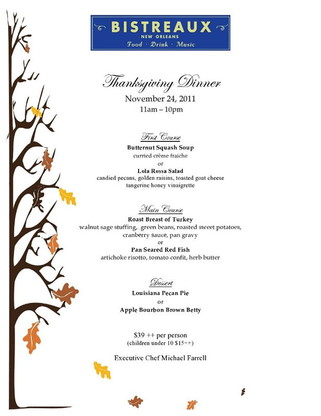 Thanksgiving Dinner Restaurant 2019
 Need A Restaurant for Thanksgiving Check Out These Menus