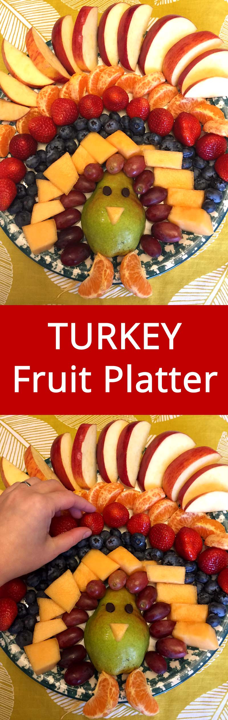 Thanksgiving Fruit Turkey
 Thanksgiving Turkey Shaped Fruit Platter Appetizer Recipe