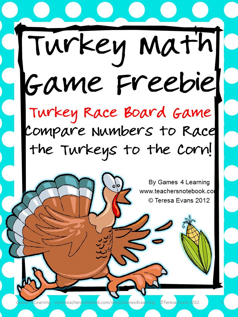 Thanksgiving Games Turkey Run
 Fun Games 4 Learning Thanksgiving Math Freebies
