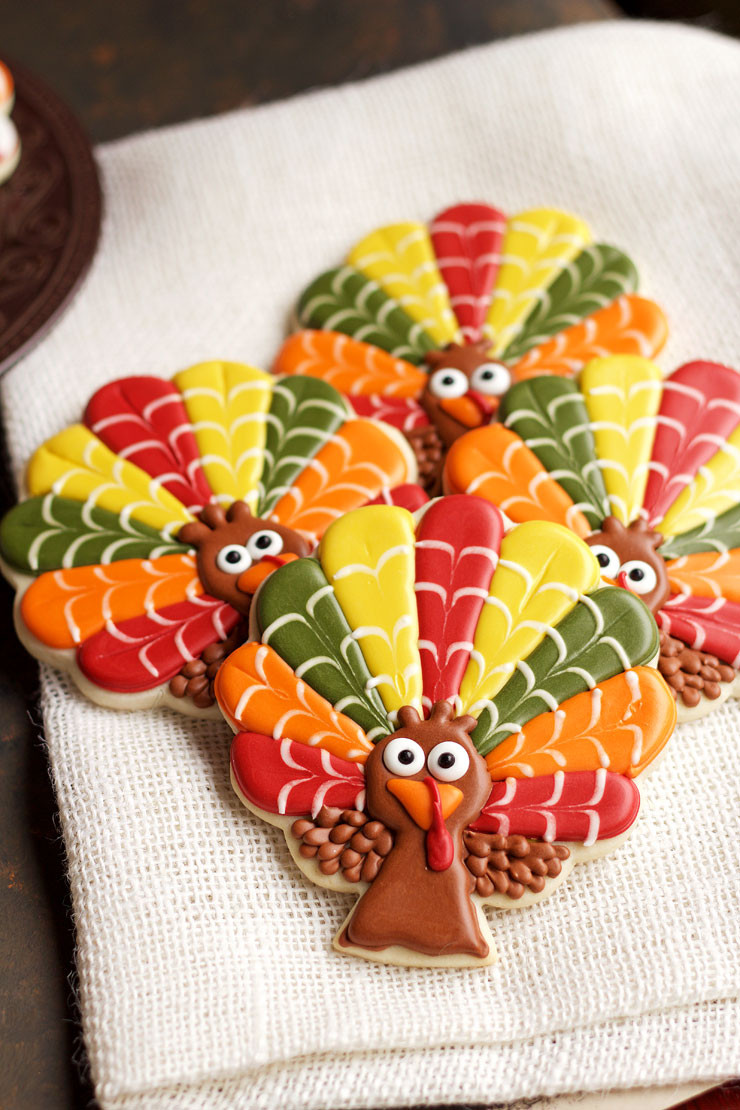 Thanksgiving Sugar Cookies
 Decorated Turkey Cookies