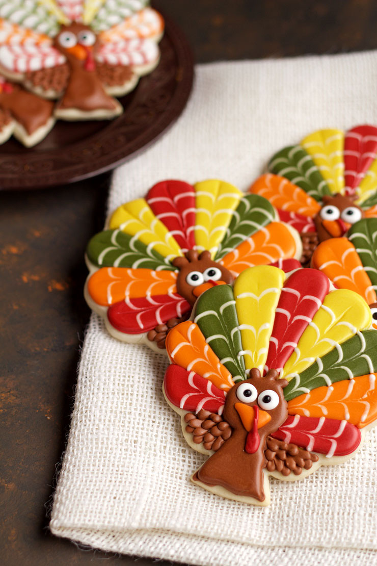 Thanksgiving Sugar Cookies
 Decorated Turkey Cookies