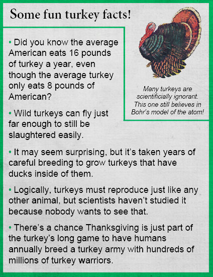 Thanksgiving Turkey Facts
 Progressive Charlestown Turkey facts