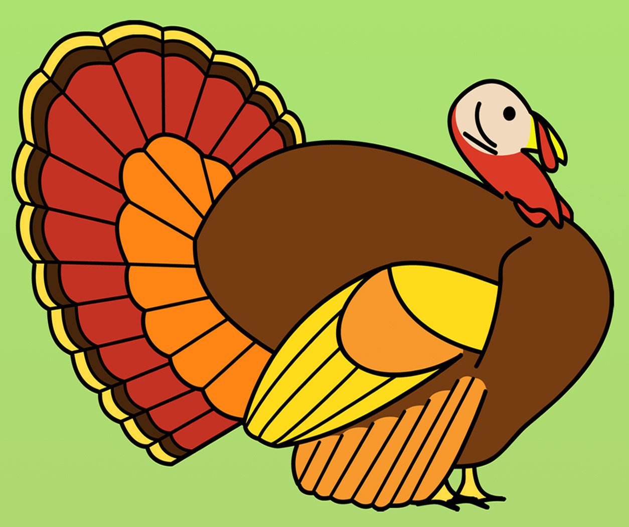 Thanksgiving Turkey Graphic
 Clip Art Turkey Dinner B&W Thanksgiving Holiday