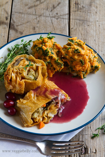 Tofu Thanksgiving Recipes
 Tofu Skin Roulade with Sage Mushroom Stuffing A