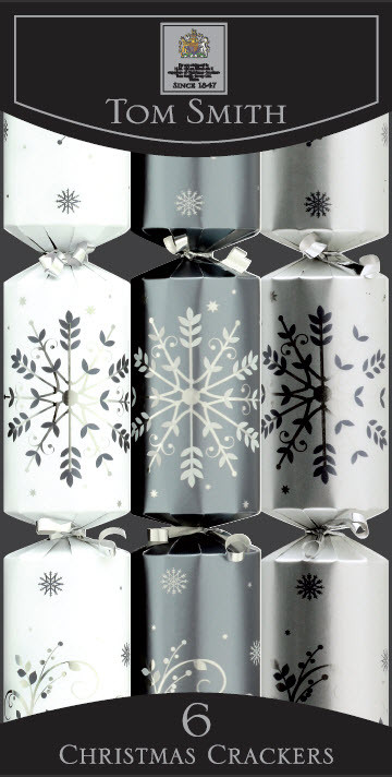 Tom Smith Christmas Crackers
 Silver Snowflake Cube Christmas Crackers