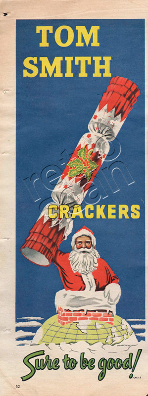 Tom Smith Christmas Crackers
 1953 Tom Smith Christmas Crackers Vintage Advert Retrofair