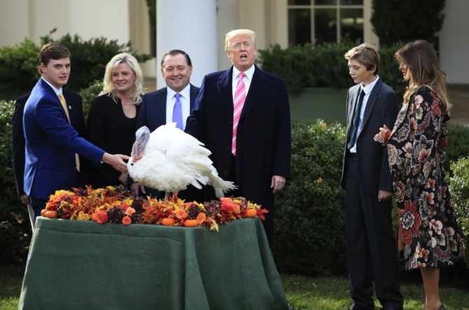 Trump Thanksgiving Turkey
 Barron Trump Appears For His First Turkey Pardon Ceremony