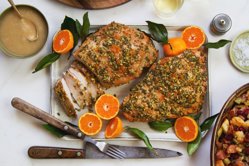 Turkey Breast Recipe For Thanksgiving
 Herb Orange Turkey Breast With Roasted Pear Gravy