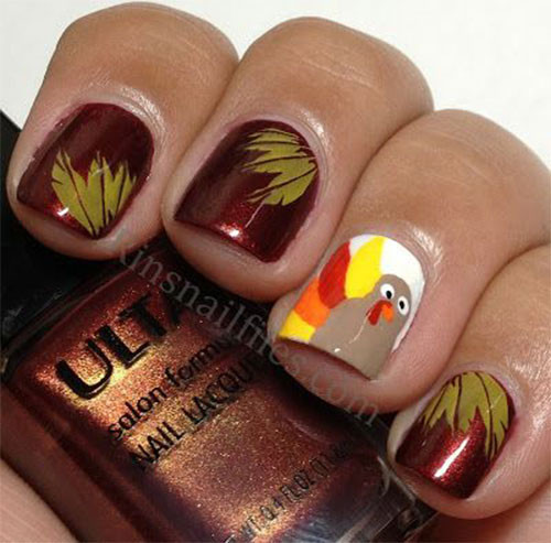 Turkey Designs For Thanksgiving
 18 Thanksgiving Nail Art Ideas