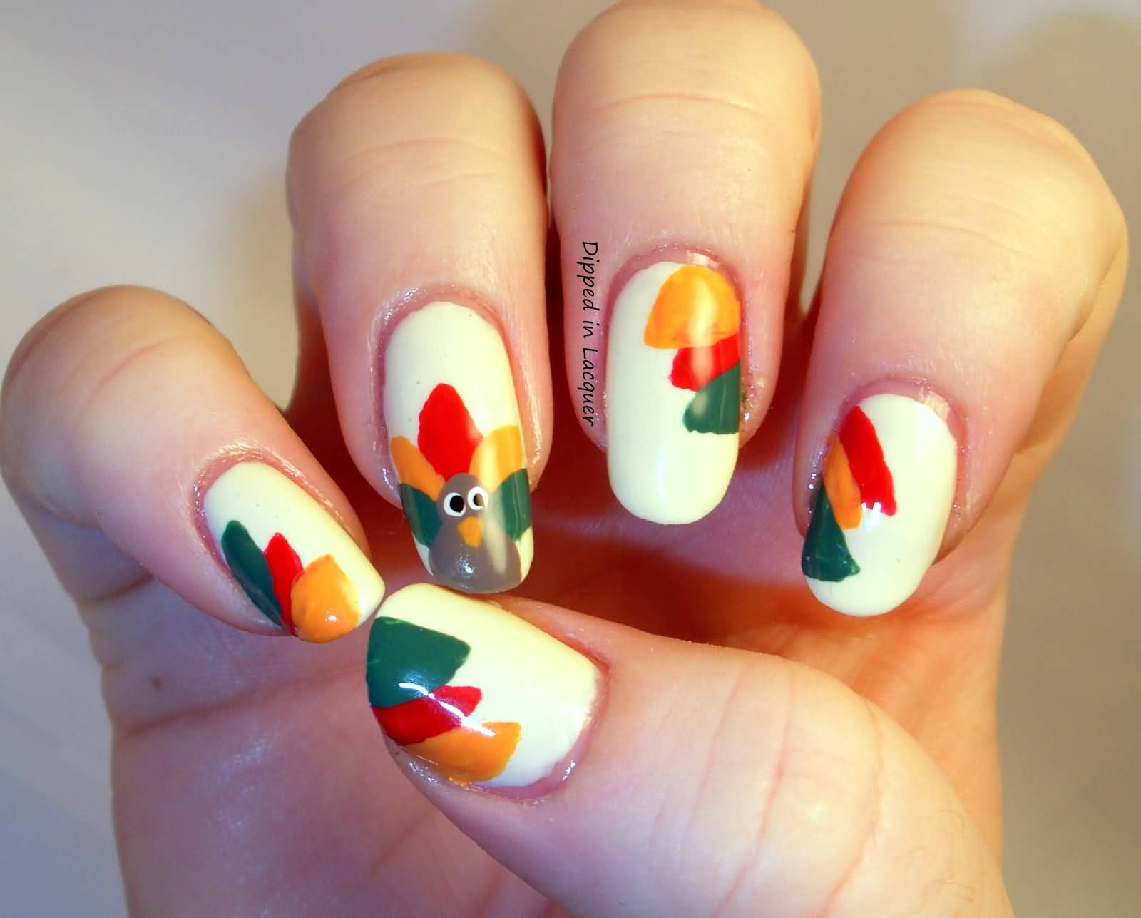 Turkey Designs For Thanksgiving
 25 Latest Thanksgiving Nail Art Designs