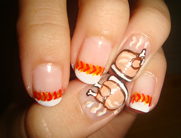 Turkey Designs For Thanksgiving
 15 Festive Thanksgiving Nail Designs fashionsy