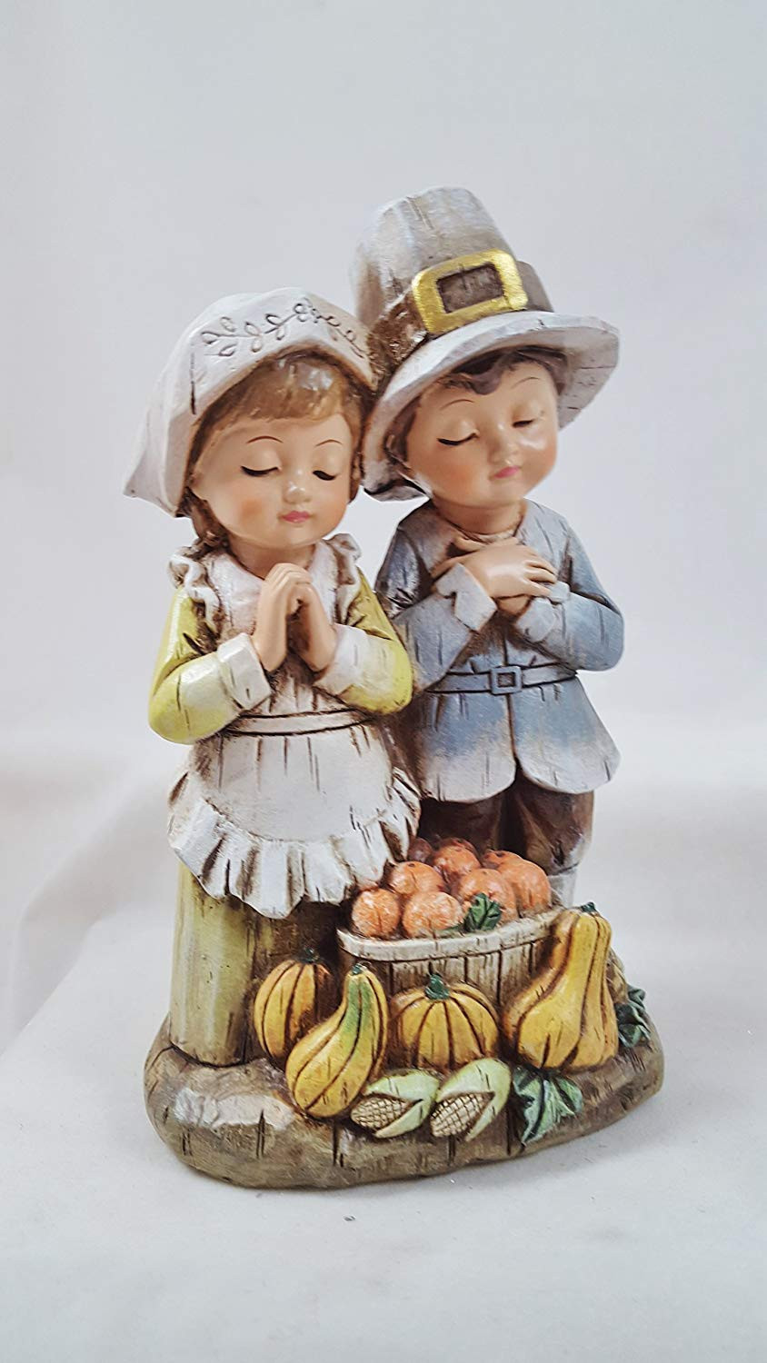 Turkey Figurines Thanksgiving
 Thanksgiving Pilgrim Indian Children Figurines