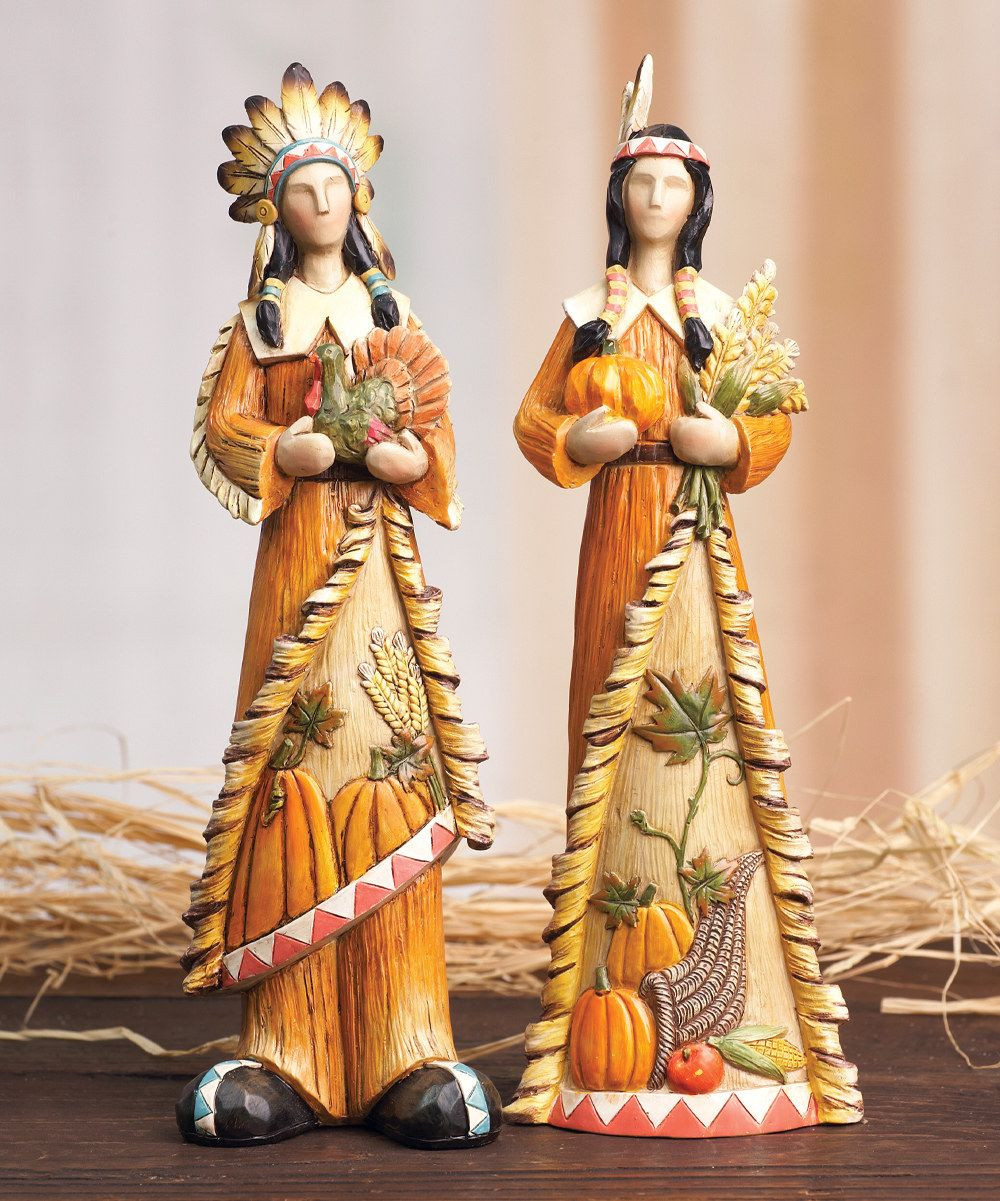 Turkey Figurines Thanksgiving
 Look at this Harvest Indian Figurine Set of Two on