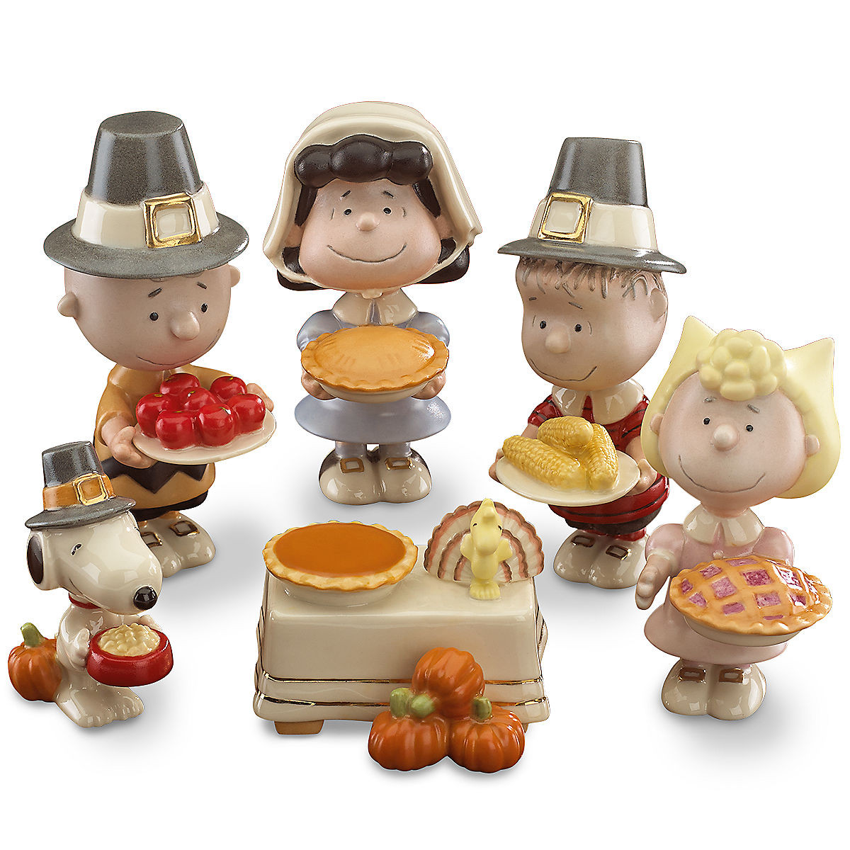 Turkey Figurines Thanksgiving
 PEANUTS 6 pc Thanksgiving Figurine Set