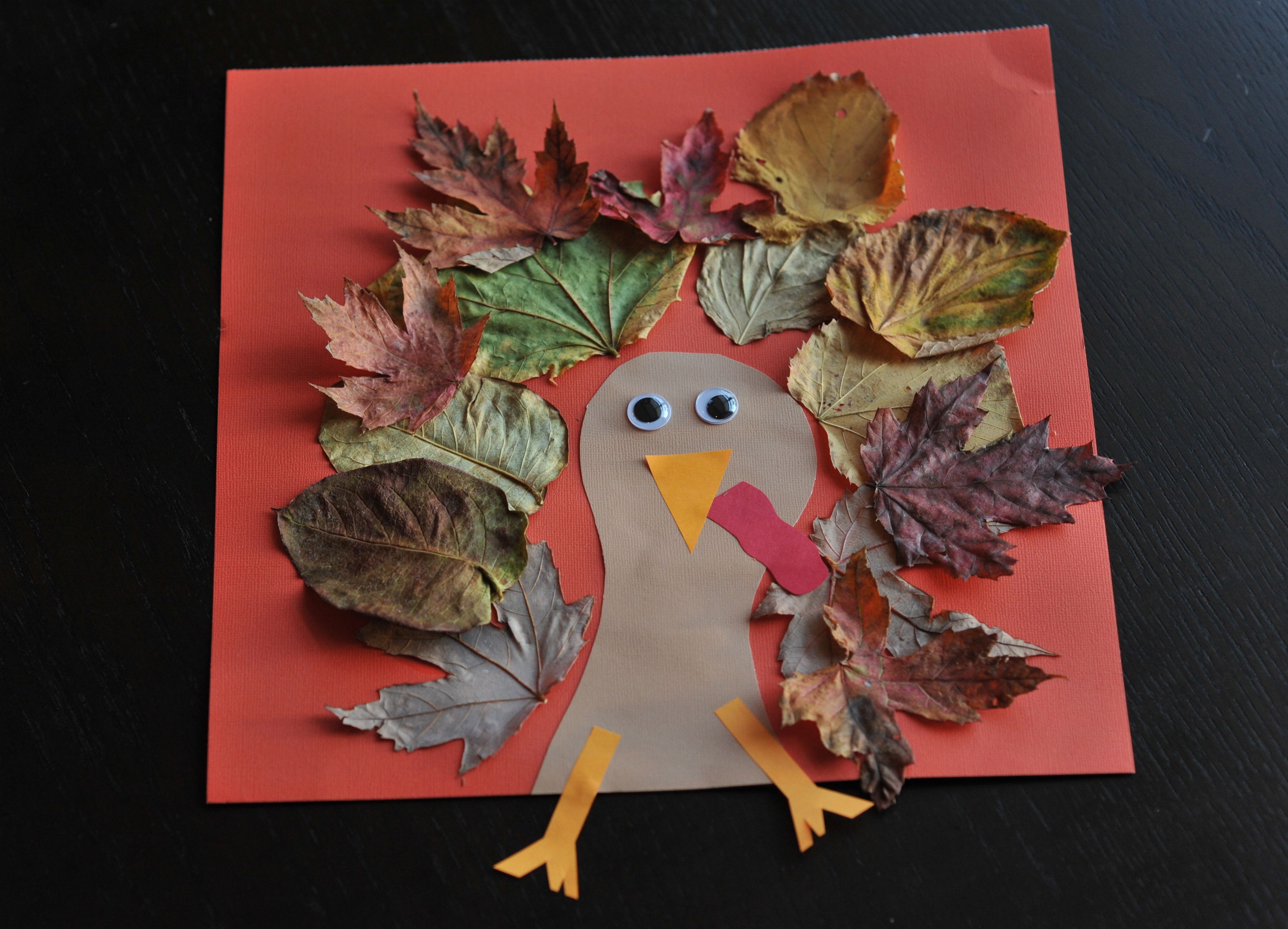 Turkey Ideas For Thanksgiving
 Fall Turkey Craft with Leaves