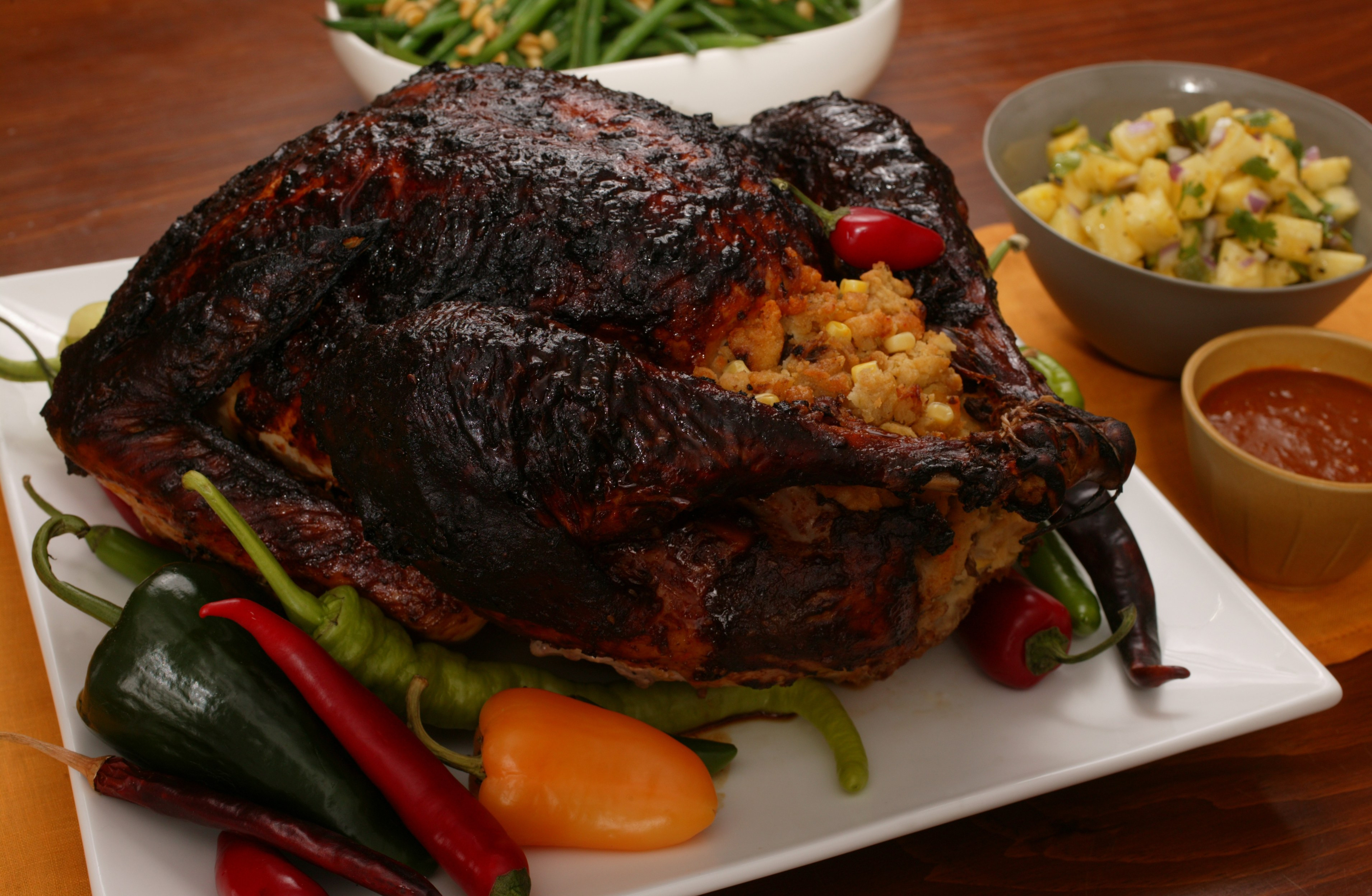 Turkey Recipe Thanksgiving
 Mole Roasted Turkey with Masa Stuffing and Chile Gravy