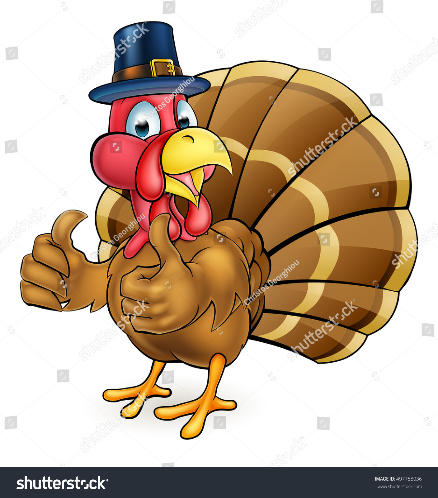 Turkey Thanksgiving Cartoon
 Cartoon Thanksgiving Christmas Turkey Bird Wearing A