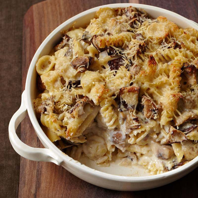 Vegan Thanksgiving Casserole
 Cheesy Mixed Pasta Casserole with Mushrooms Recipe