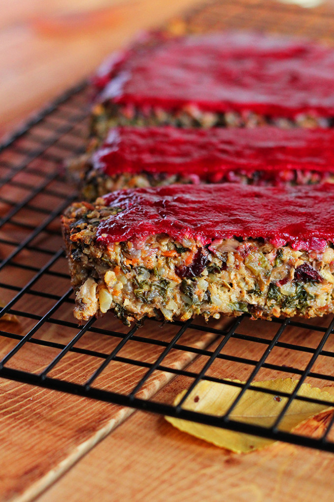 Vegetarian Thanksgiving Loaf
 The Ultimate Vegan Thanksgiving Loaf with Cranberry Glaze