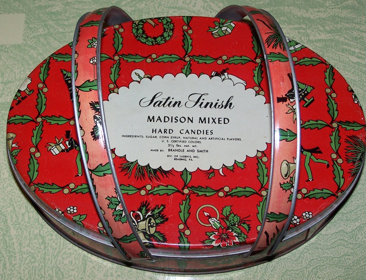 Vintage Christmas Candy
 Vintage retro Christmas candy advertising tin Madison mixed
