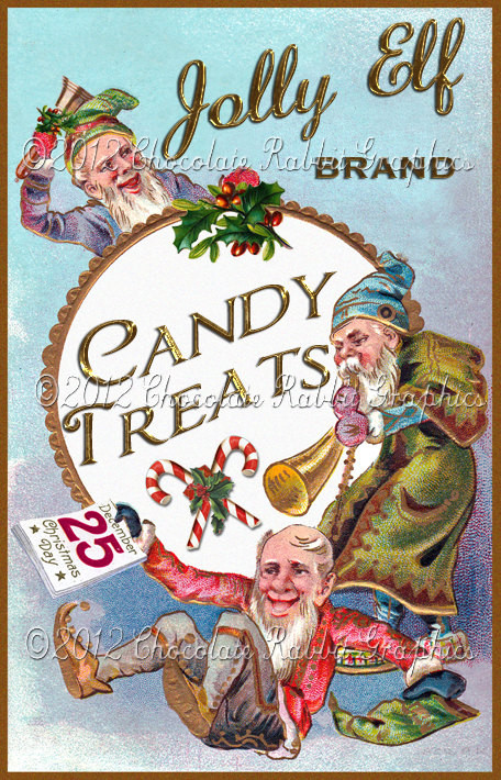 Vintage Christmas Candy
 Christmas Vintage Label Tag Candy Digital Download Collage