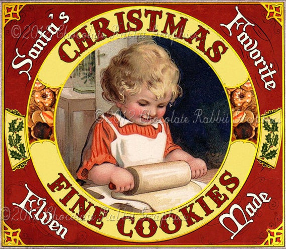 Vintage Christmas Cookies
 Christmas Cookies Vintage Label Tag Digital Download Printable