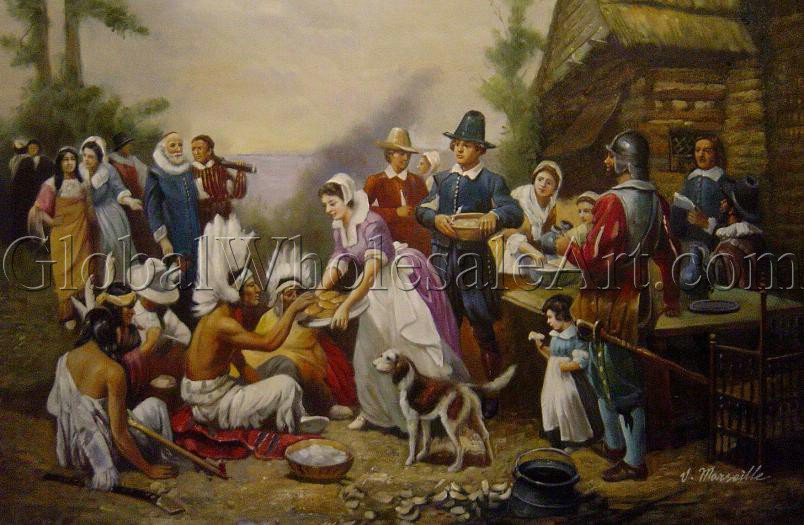 Was There Turkey At The First Thanksgiving
 Jean Leon Gerome Ferris The First Thanksgiving Oil
